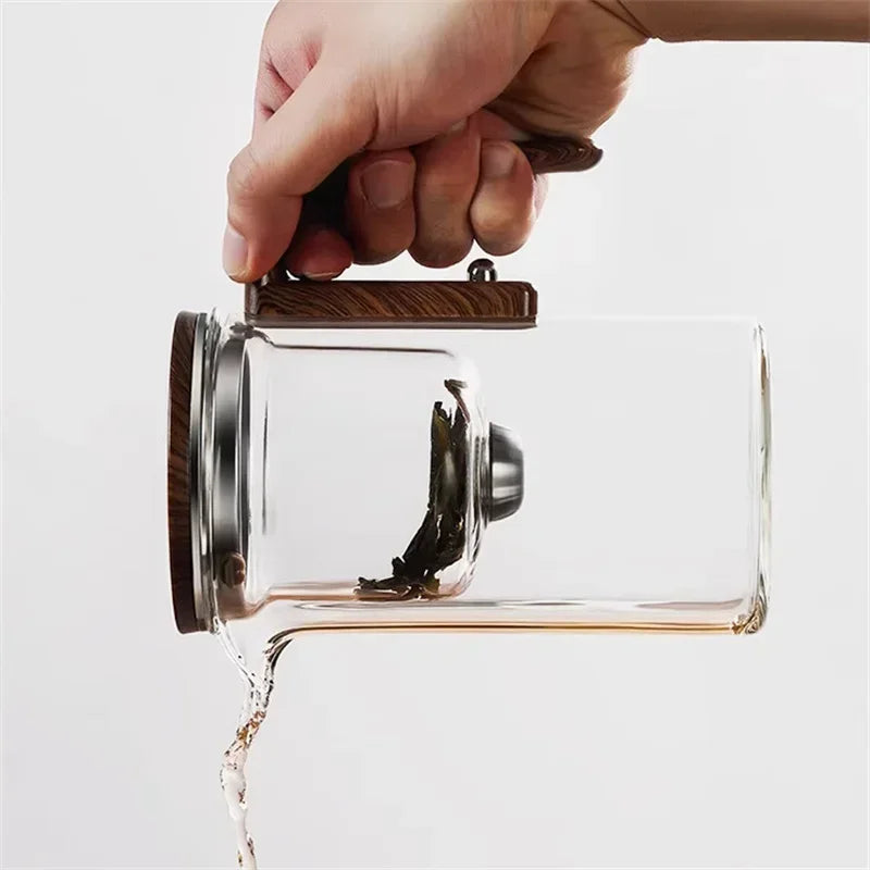 ZenSteep | Elegante glazen theepot met infuser - Creatief ontwerp voor losse thee