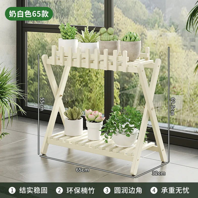 EcoTrellis | Bamboo VerdeShelf plantenstandaard met twee niveaus en latwerk