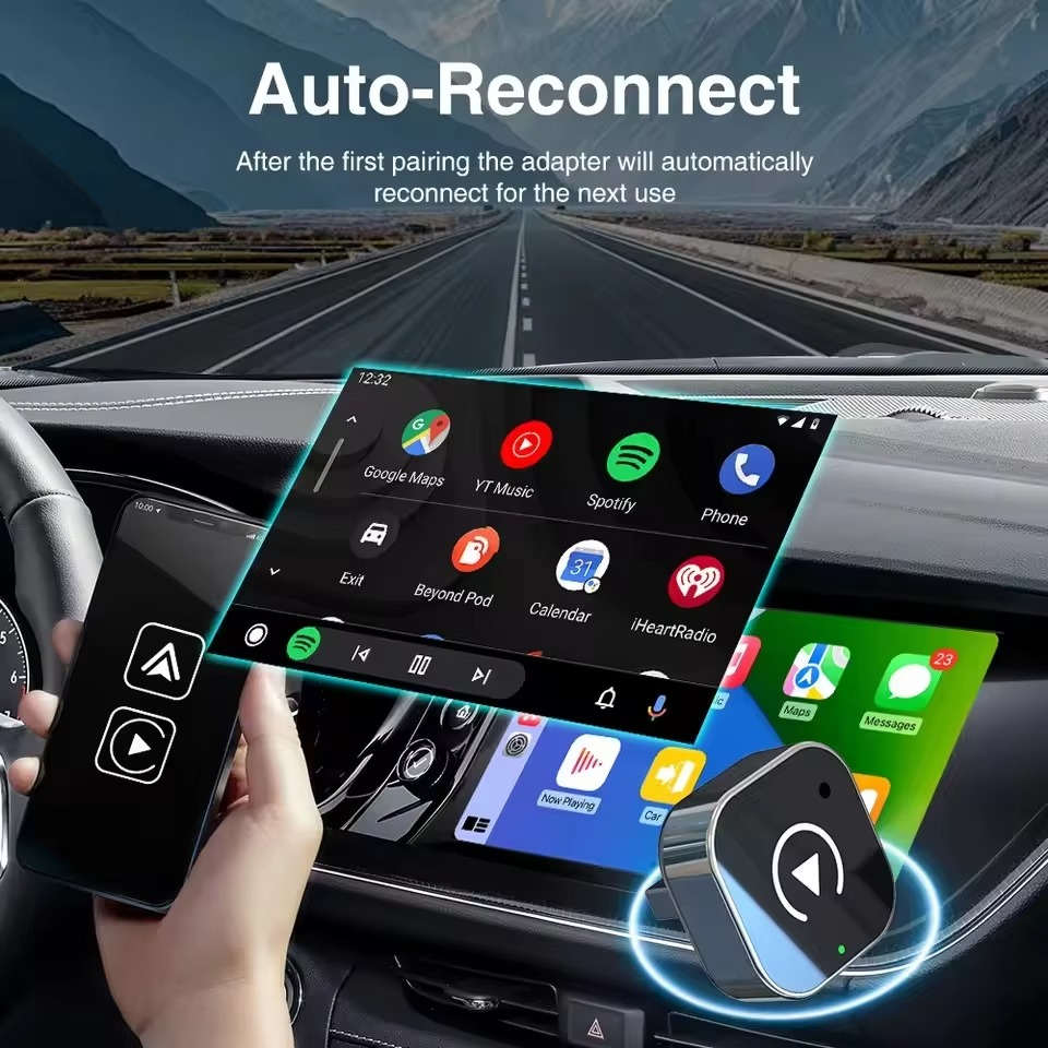PlayGo | Mini draadloze CarPlay-adapter - Plug & Play, iPhone-compatibel, Bluetooth & USB