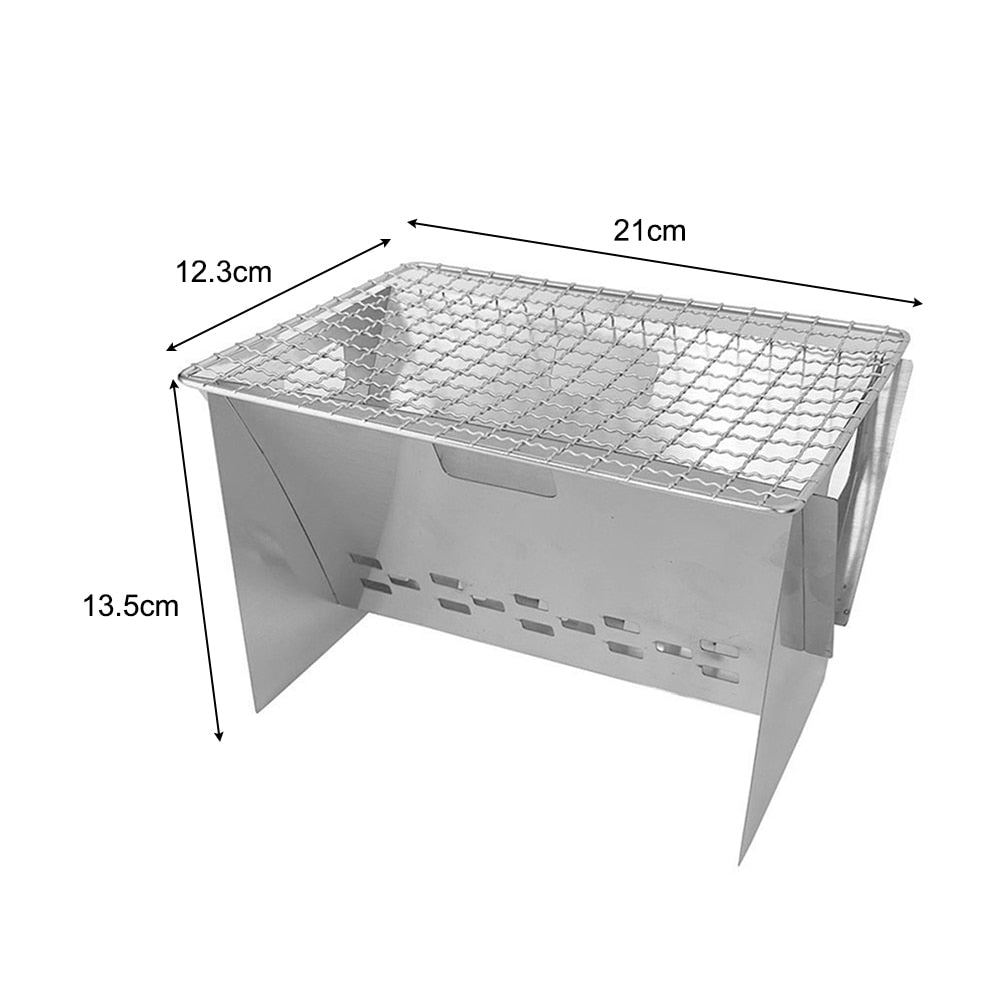 GrillBox | Roestvrijstalen draagbare opvouwbare houtskoolgrill - Compacte BBQ