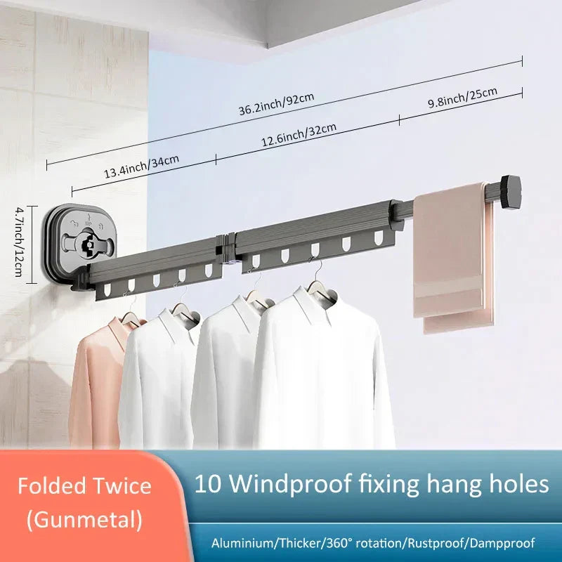 QuickRack | Opvouwbaar droogrek met zuignap - Ruimtebesparend, wandbevestiging