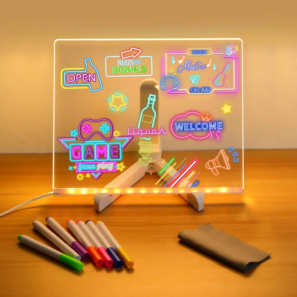 GlowSketch | Neon Schetsbord – LED Tekentablet, Glow Art Board voor Kinderen & Volwassenen