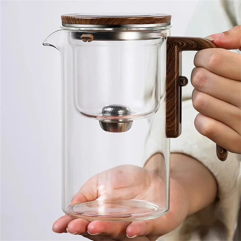 ZenSteep | Elegante glazen theepot met infuser - Creatief ontwerp voor losse thee