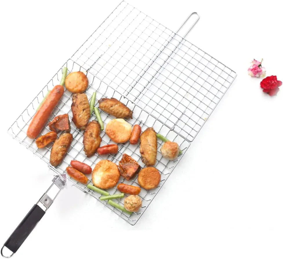 BBQube | Grillmand met handvat - Draagbaar grillgereedschap voor vis, groenten en garnalen