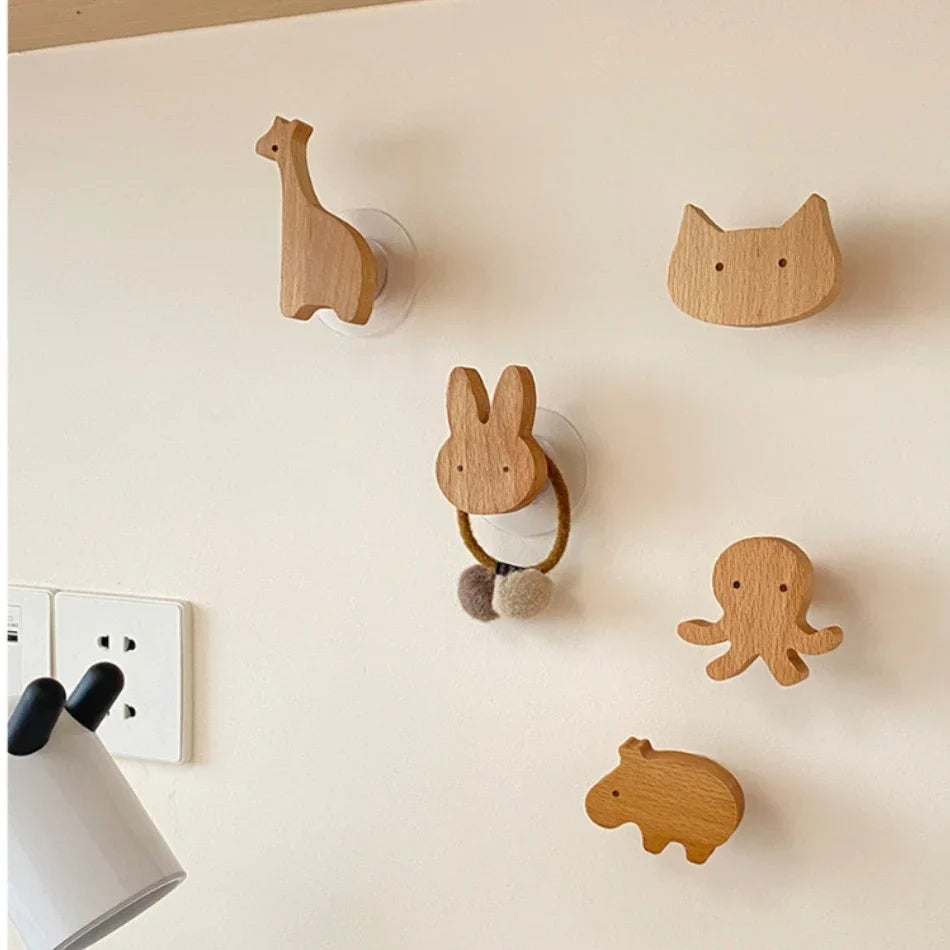 TundraHook | Wandhaak Scandinavische Houten Dieren - Kapstokhaak & Hoedhaak in Rustieke Stijl