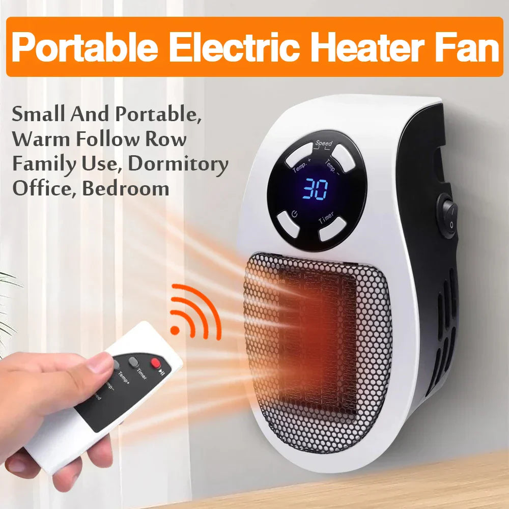 HeatBreeze | Draagbare elektrische ventilatorkachel met afstandsbediening – snelle verwarming