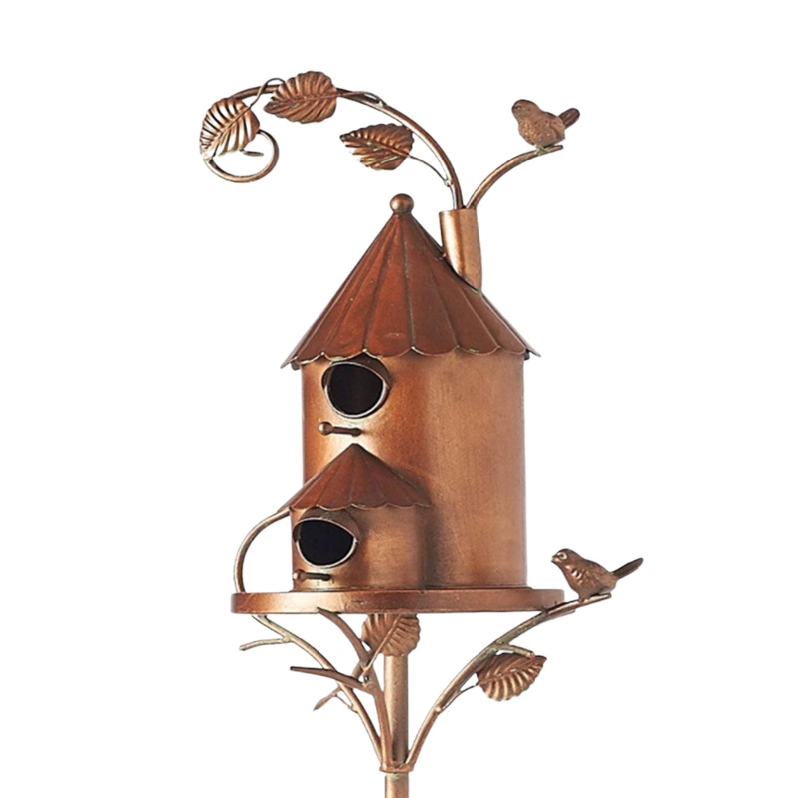 Nestique | Decoratieve metalen vogelhuisje tuinpaal - Handgemaakt Outdoor Tuin Vogelhuis Ornament