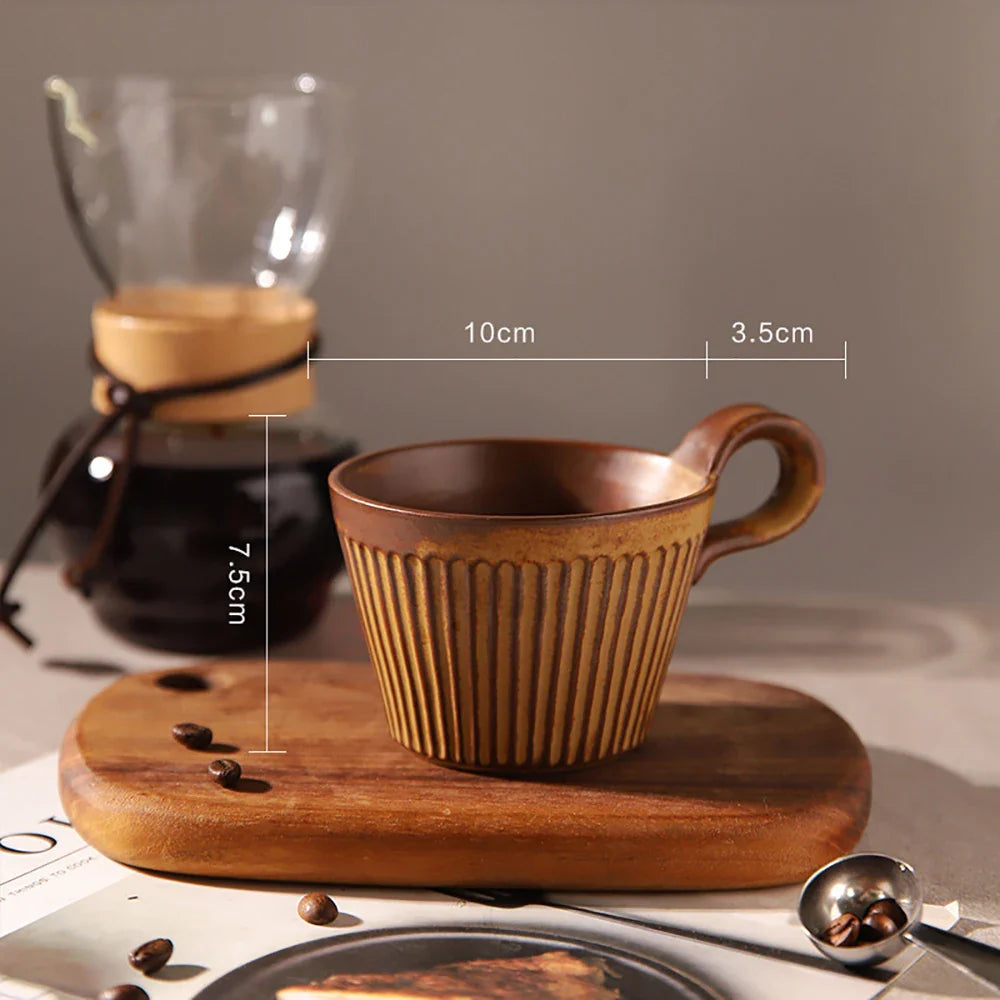 ElixirCup | Handgemaakte keramische rituele koffiekop – vintage stijl, rustieke mok voor je ochtendkoffie