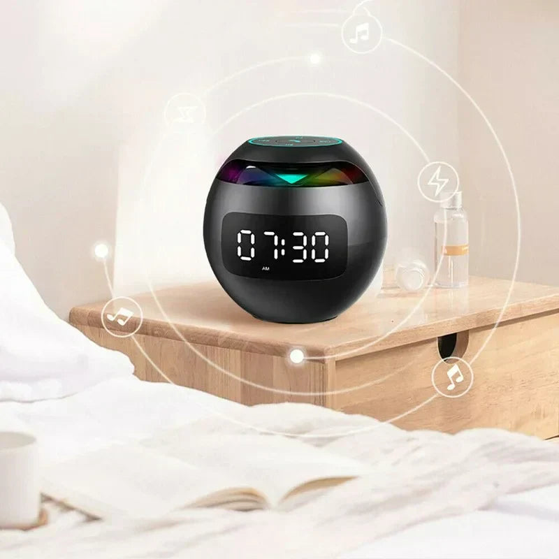 GlowBeats | Digitale LED-wekker met Bluetooth-luidspreker, kleurveranderend nachtlampje, 5 W geluid