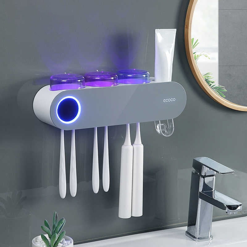 SterilHold | UV Tandenborstel Sanitizer Houder - Badkamer Organisator met UV Sterilisatie, Automatische Desinfectie & Antibacteriële Bescherming