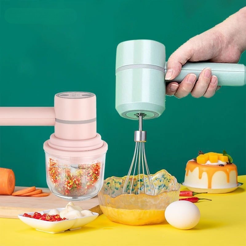 MixWhisk | Snoerloze 2-in-1 elektrische handmixer en voedselmolen