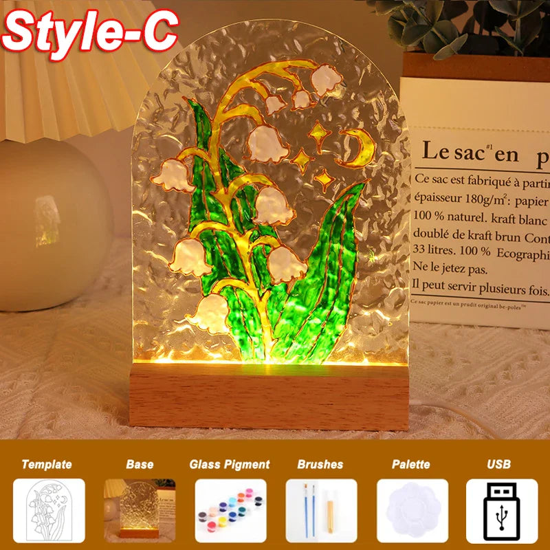 PaintLume | DIY acrylglas Schilderen Nacht Licht Set - Creatieve Kunst Ambacht met LED-licht