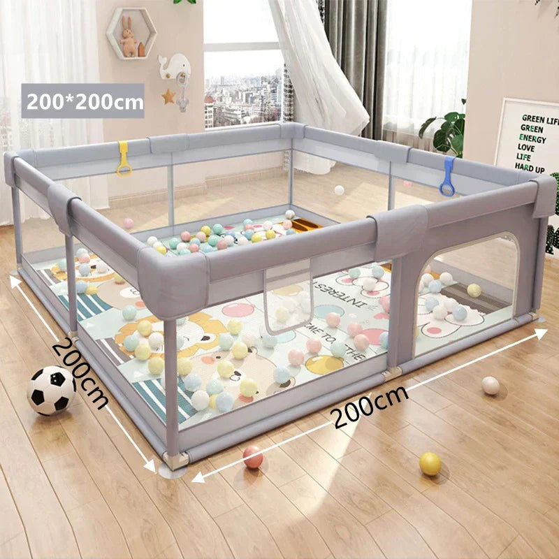 KiddoSpace | Grote box voor baby's en peuters – Veilige speelruimte voor binnen en buiten met zachte panelen