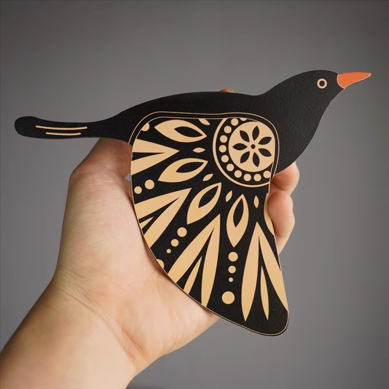 SkyVibe | Geestvogels van harmonie Wanddecoratie – Set van 5 stuks, 3D metalen woondecoratie, handgemaakt, accent voor woonkamer en slaapkamer