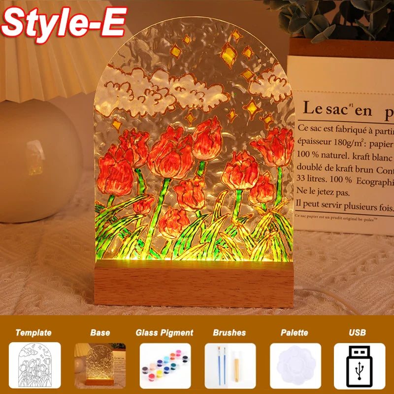 PaintLume | DIY acrylglas Schilderen Nacht Licht Set - Creatieve Kunst Ambacht met LED-licht
