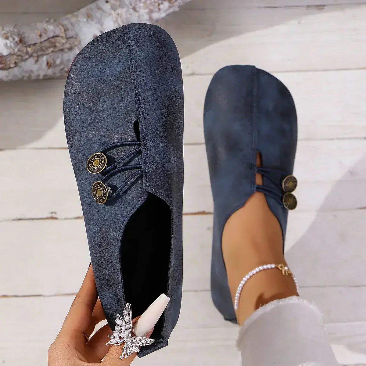 Evania | Dames Suède Instappers – Chique Comfortabele Platte Schoenen voor Casual Draagmomenten