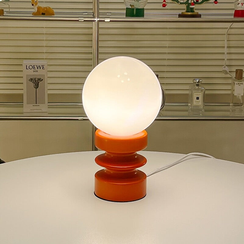 GloboFlare | Creatieve Globe Glas & Hout Tafellamp - Mid-Century LED Bureaulamp voor Woonkamer & Kantoordecoratie