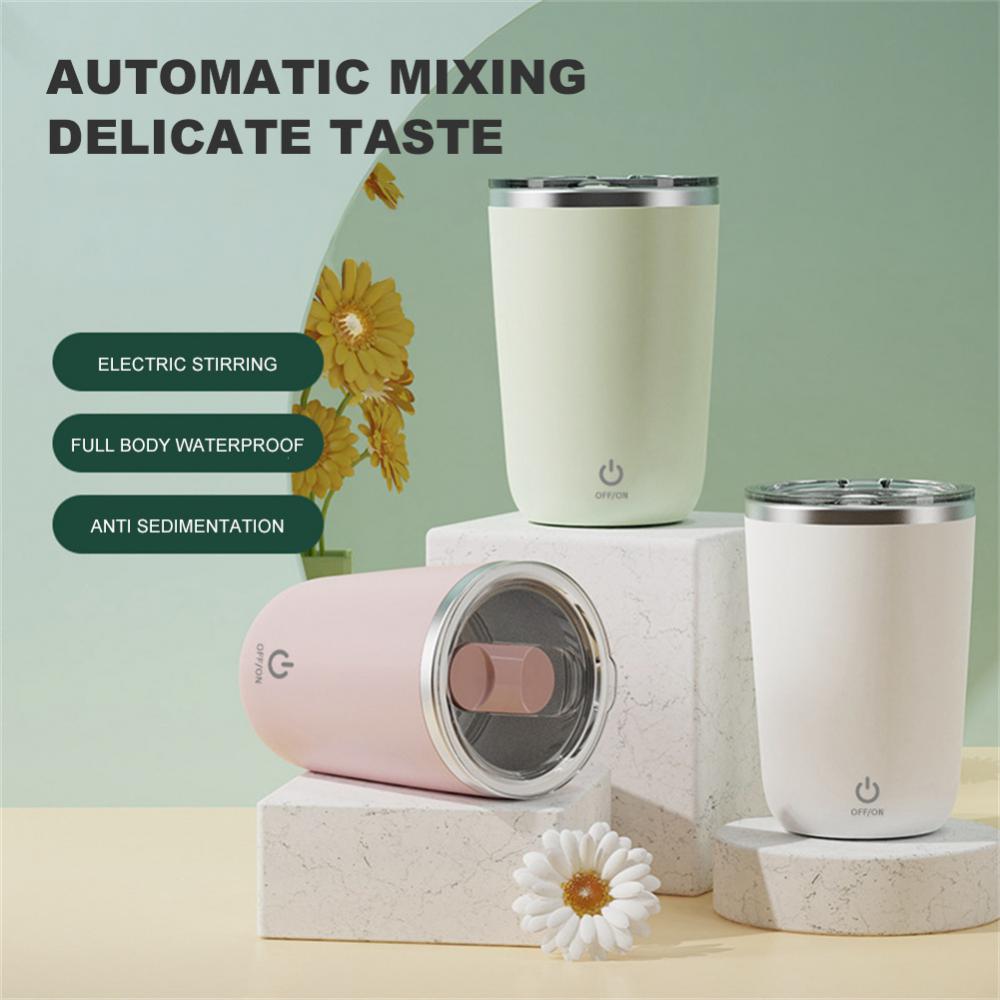FlowMix | Automatische waterdichte shaker – 350 ml roestvrij staal, oplaadbaar, duurzaam, draagbaar proteïne- en drankmixer