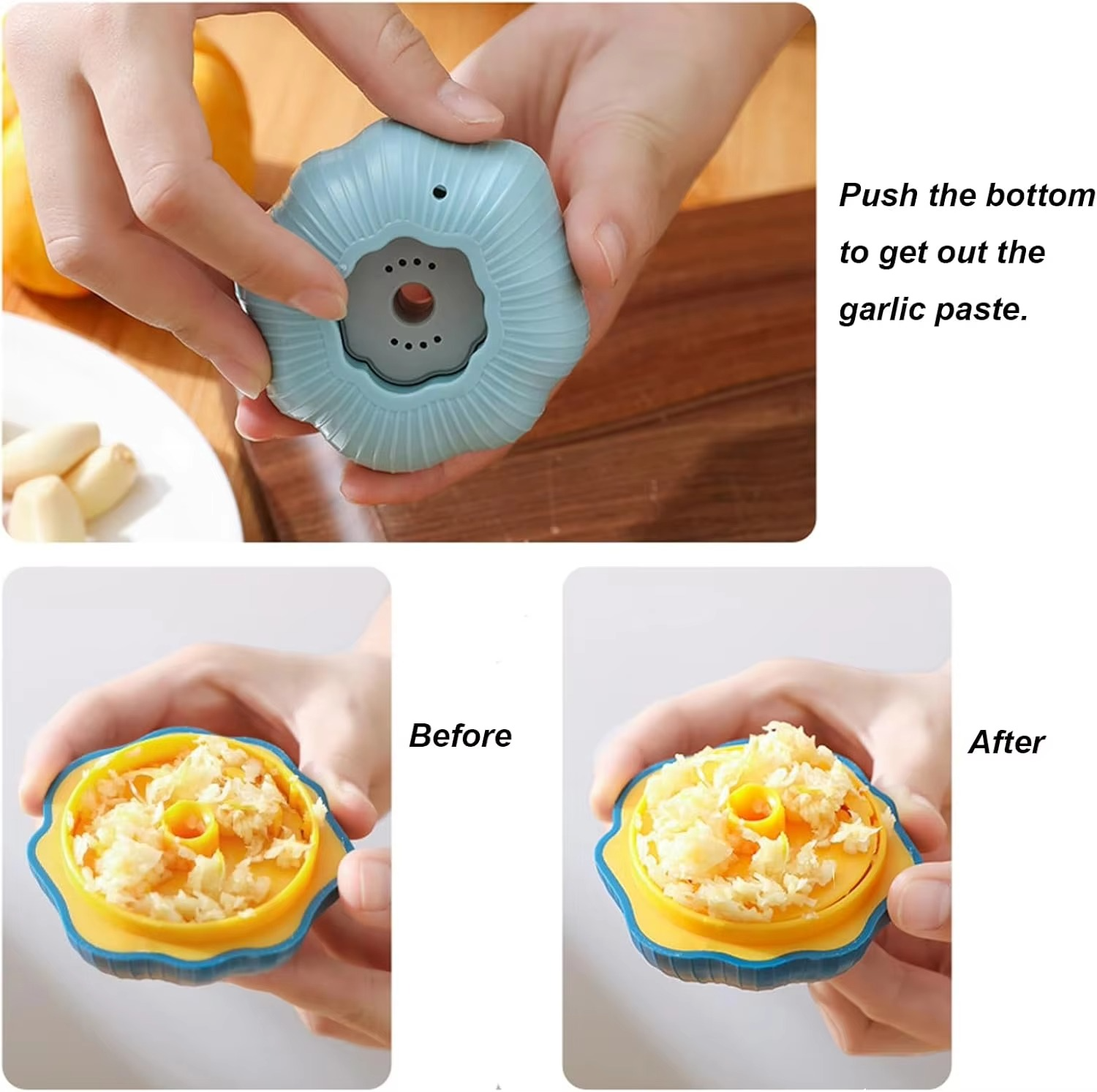 CloveCrush | Easy-Twist Knoflookpers - Voedsel-kwaliteit Plastic Knoflook Kruidnagel Vormige Breker & Snijder