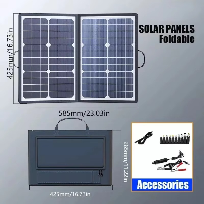 SolarFold | 1000W draagbare opvouwbare zonnepaneelset – MPPT snelladen, USB-C-voeding voor kamperen