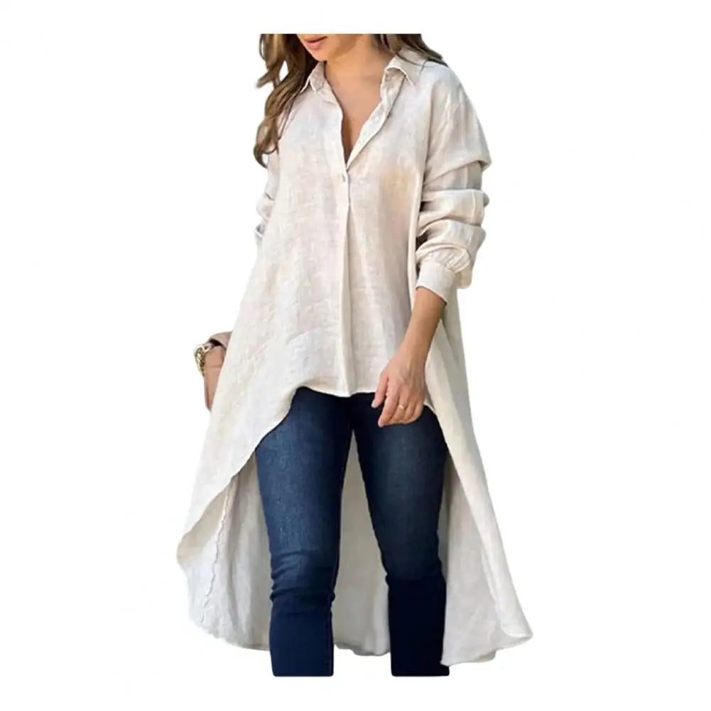 Cerys | Elegante damesblouse met lange mouwen – Casual blouse met kraag en knopen