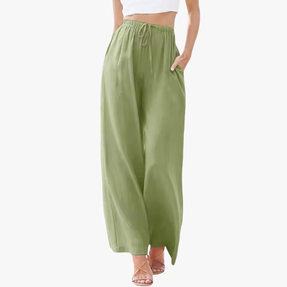 Narelle | Chique damesbroek – Elegante casual broek met hoge taille en wijde pijpen