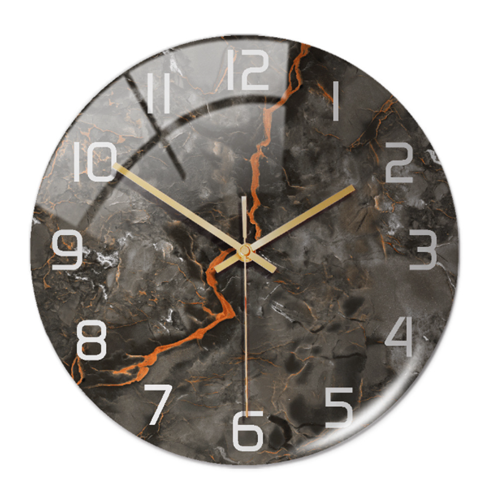 LuxeMarble | Moderne marmeren wandklok – Stille kwartsklok