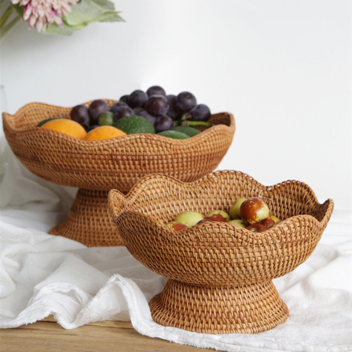 BohoBowl | Rustiek Rotan Fruitmanden Decoratieve Opbergkommen