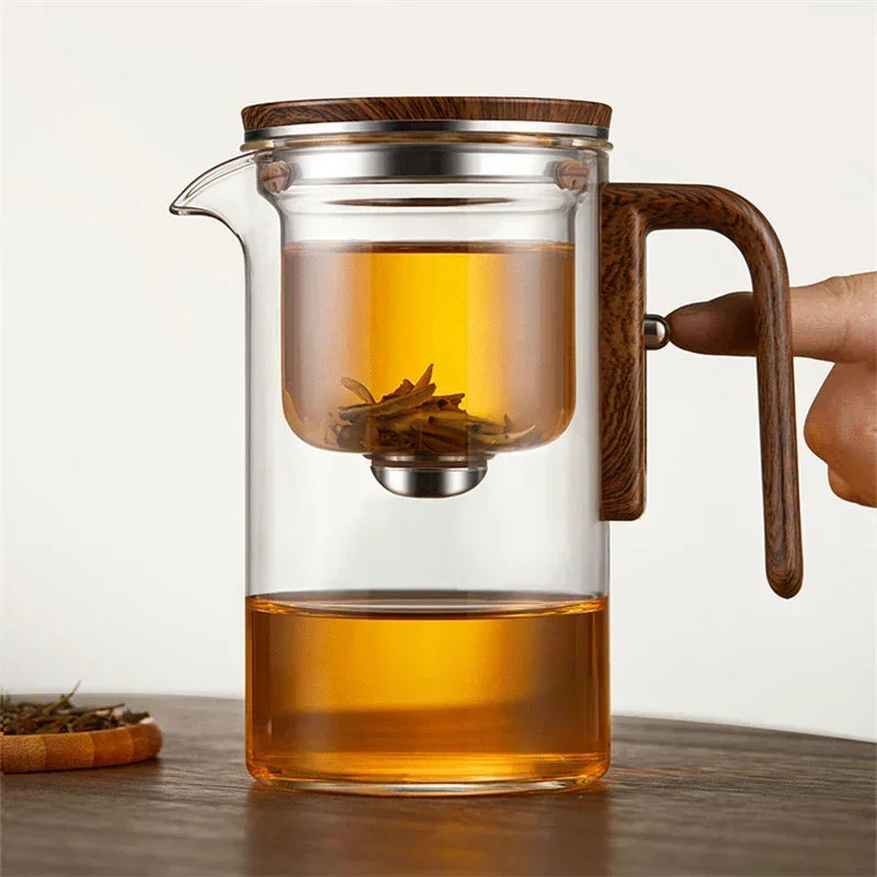 ZenSteep | Elegante glazen theepot met infuser - Creatief ontwerp voor losse thee