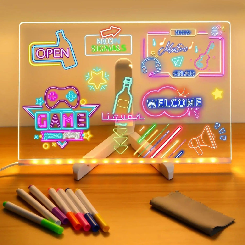 GlowSketch | Neon Schetsbord – LED Tekentablet, Glow Art Board voor Kinderen & Volwassenen