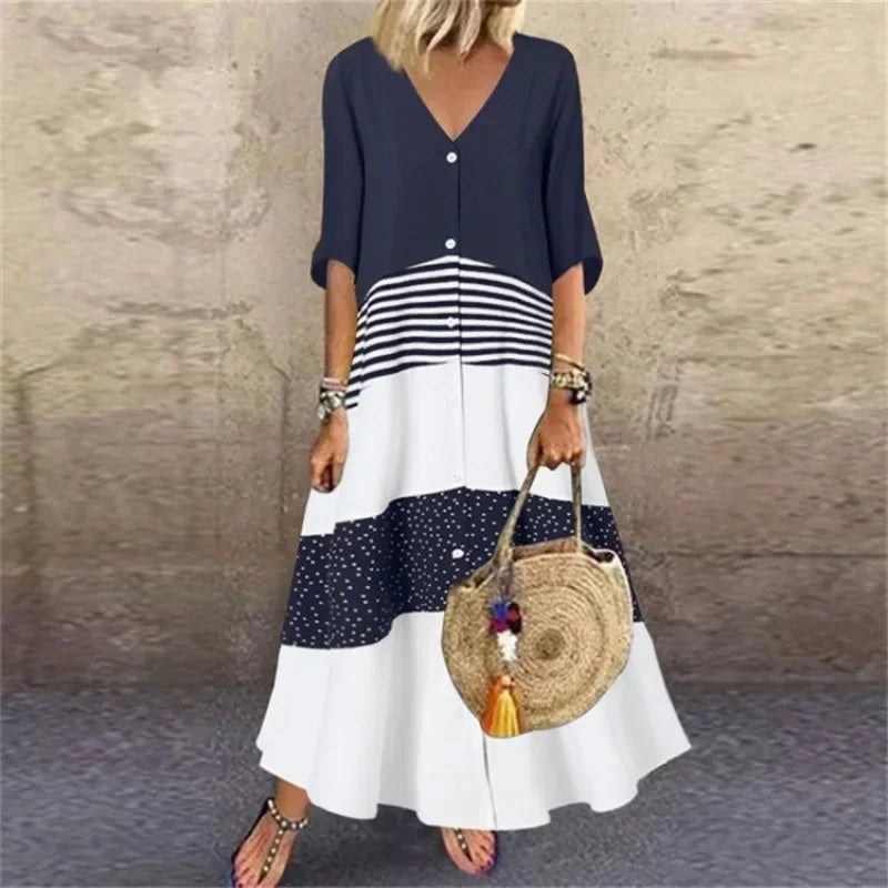 Rovia | Zomerse maxi-jurk voor dames – Elegante, casual lange jurk met print