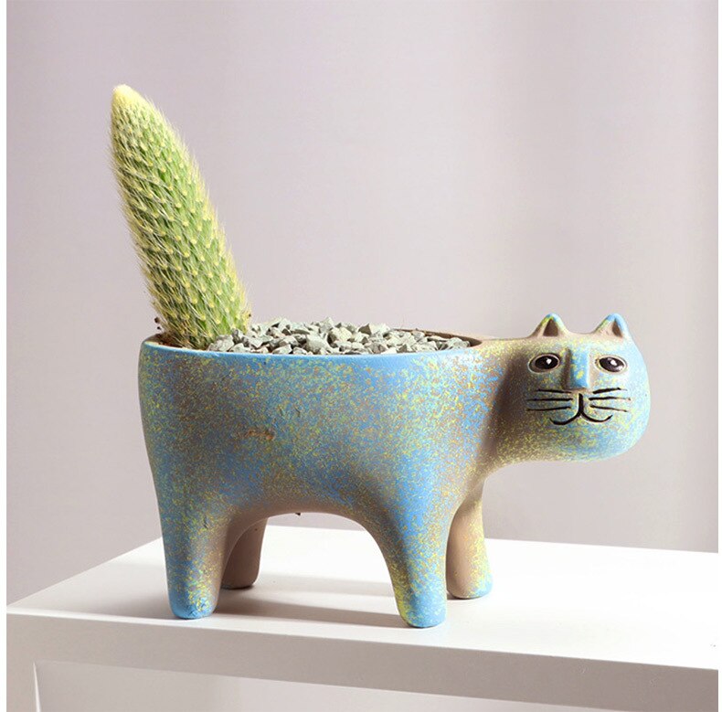 WhiskerPot | Speelse Kat Keramische Plantenbakken - Schattige Decoratieve Potten
