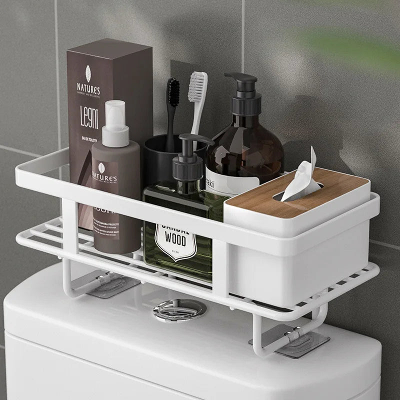LooLoft | Badkamerplank boven toilet, ruimtebesparende toiletorganizer, duurzaam smeedijzer