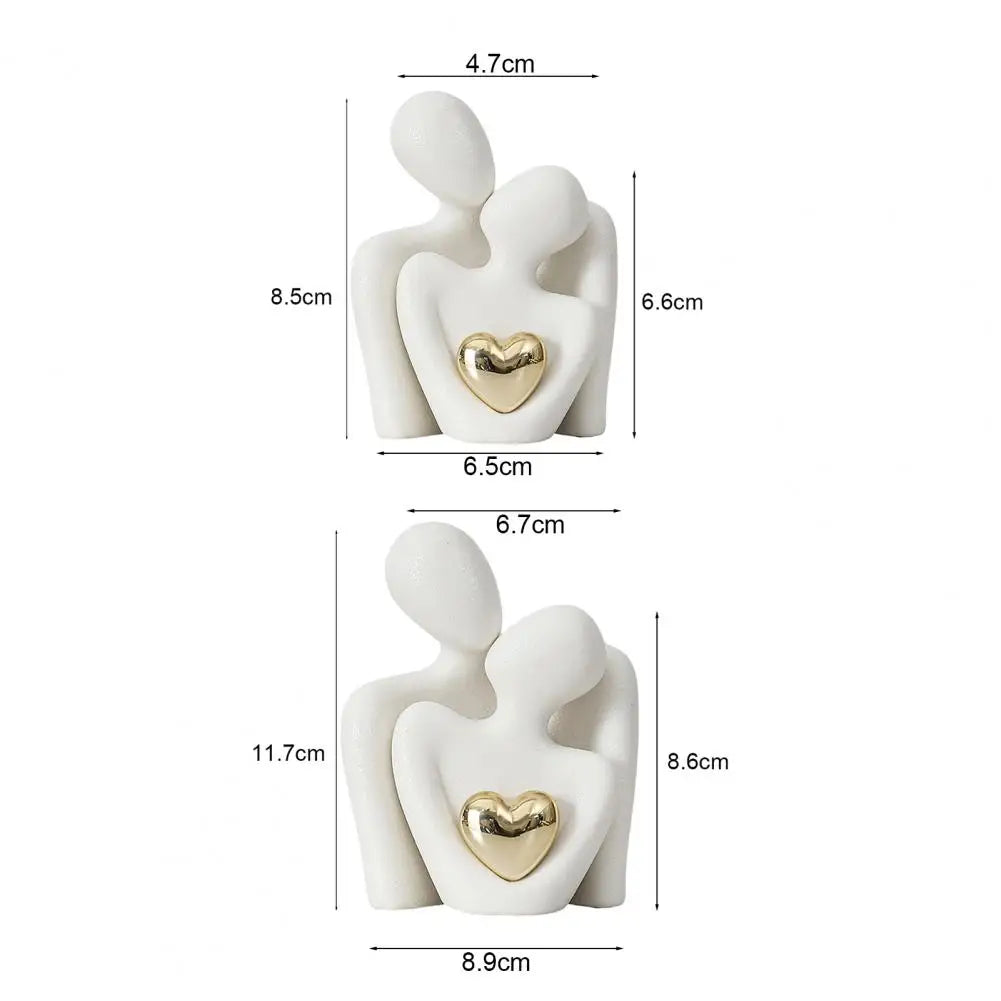 CoupleGlow | Keramisch liefdessculptuur – Romantisch stel beeldje voor thuis en cadeau