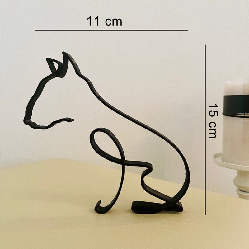 ArtiDog | Minimalistische hondensculptuur – Modern abstract metalen stalen hondenbeeld