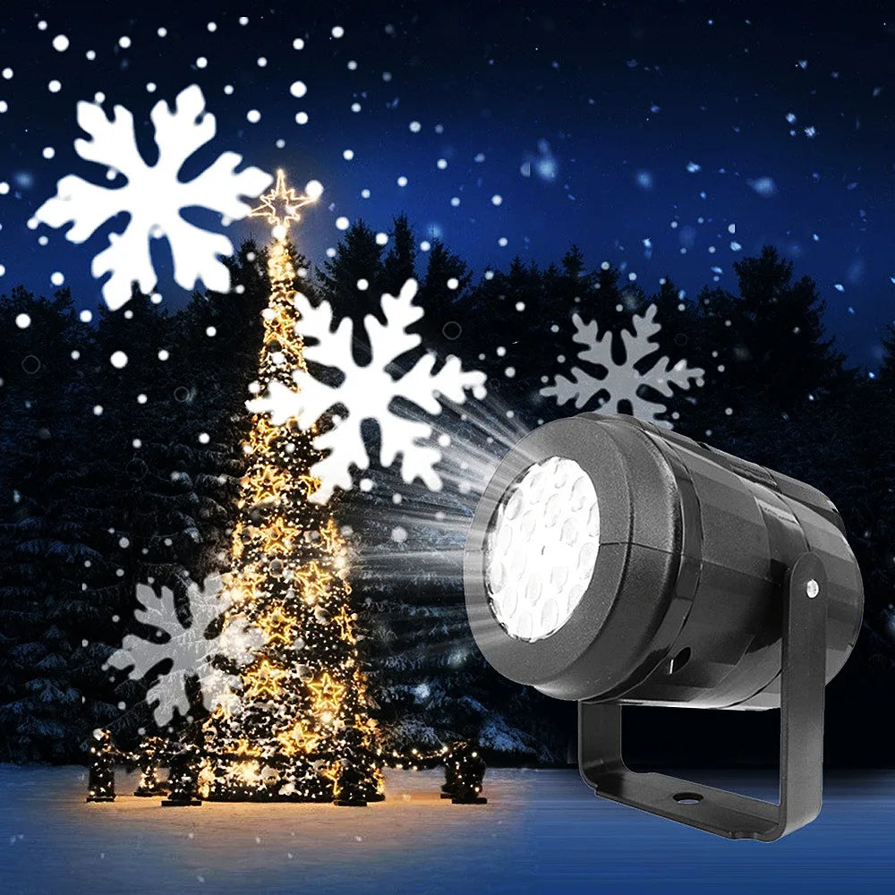 FrostFlicker | Witte Sneeuw Kerst Projector - LED Sneeuwvlok Licht voor Binnen & Buiten Vakantie Decoratie