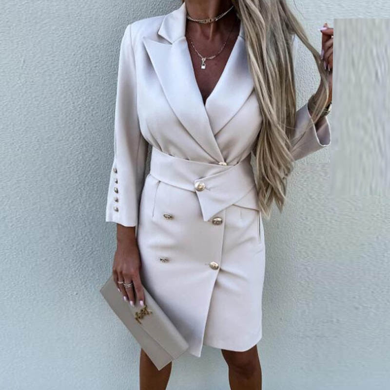 Jorielle | Dames kantoorkleding jurk – elegante zakelijke midi-jurk