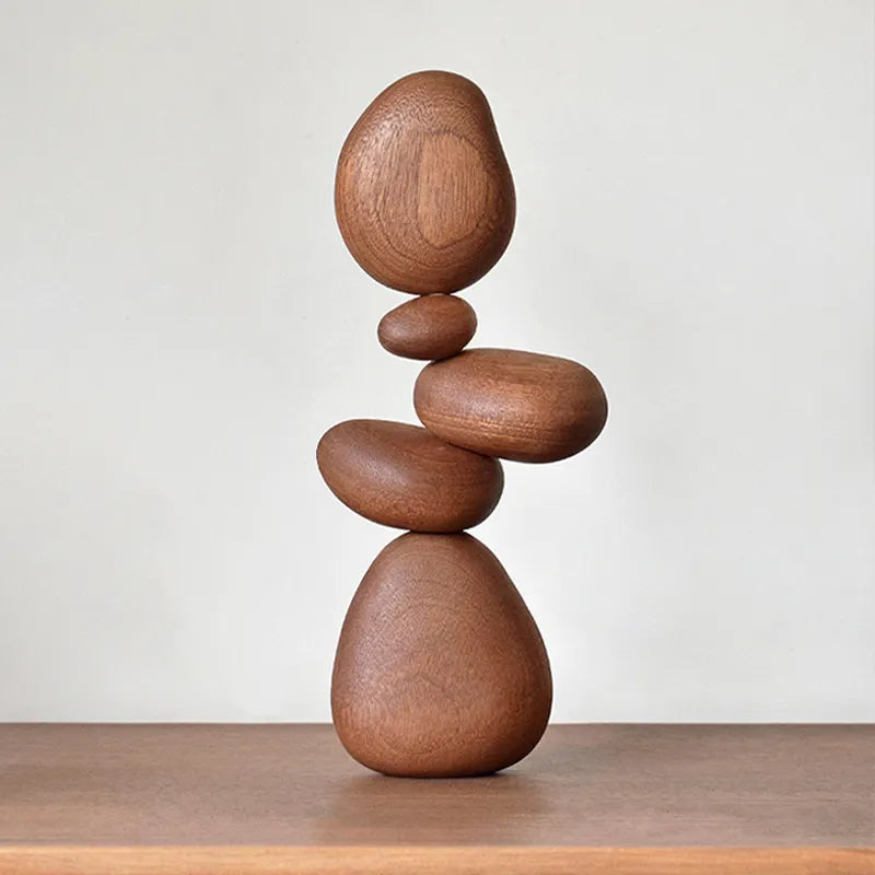 ZenBalance | Creatieve Houten Steenvorm Zen Decor voor Huis & Kantoor - Moderne Meditatie Kunst