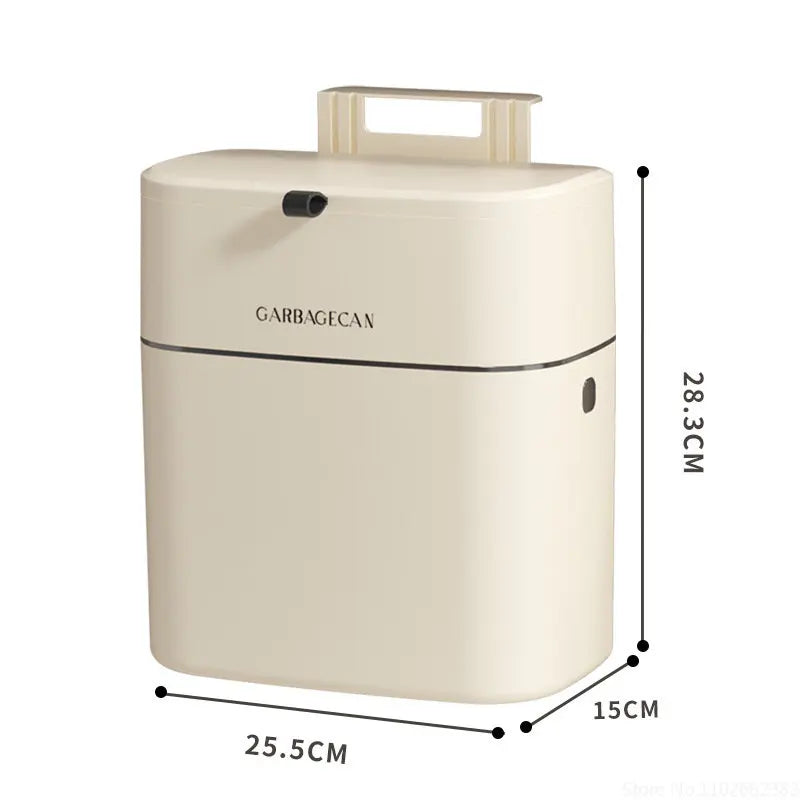 SlimBin | Op te hangen ruimtebesparende mini-afvalbak – 10 liter keuken, badkamer, kantoorafvalbak