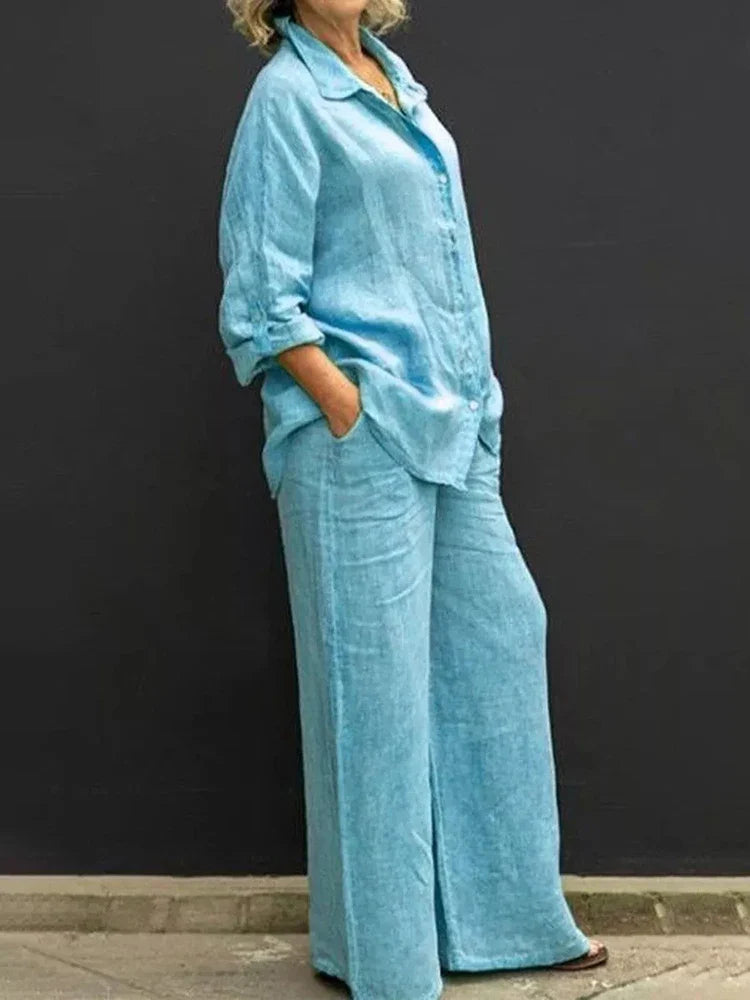 Yalia | Linnen set voor dames – Vintage, nonchalante zomeroutfit