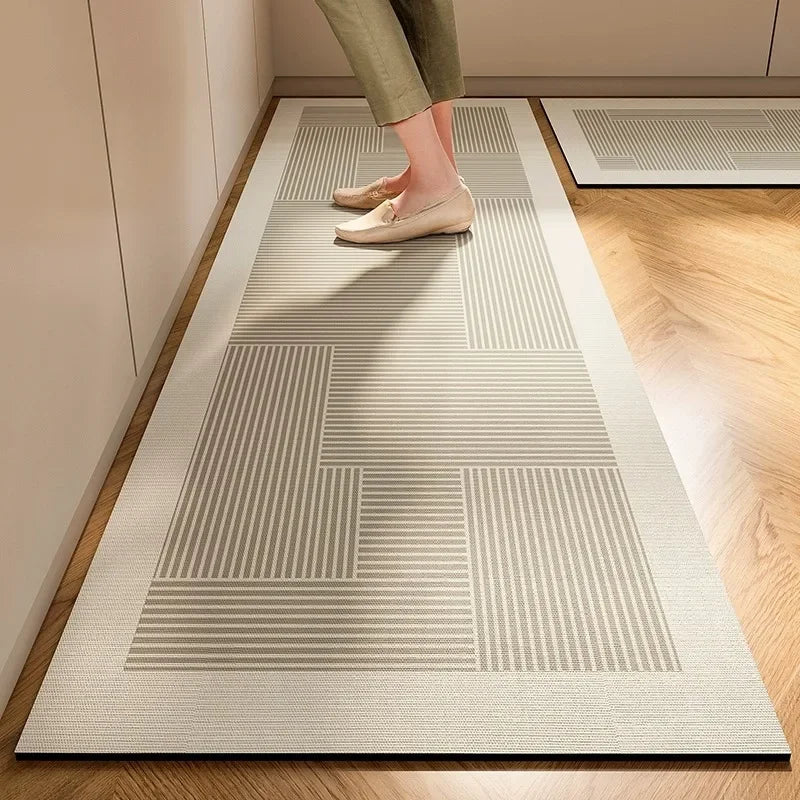 GripLuxe | Esthetische antislipkeukenmat - Absorberende, hoogwaardige vloermat in Japanse stijl