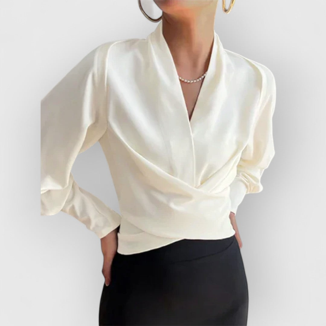 Dazira | Elegante blouse met pofmouwen voor dames – chique casual top met knoopsluiting