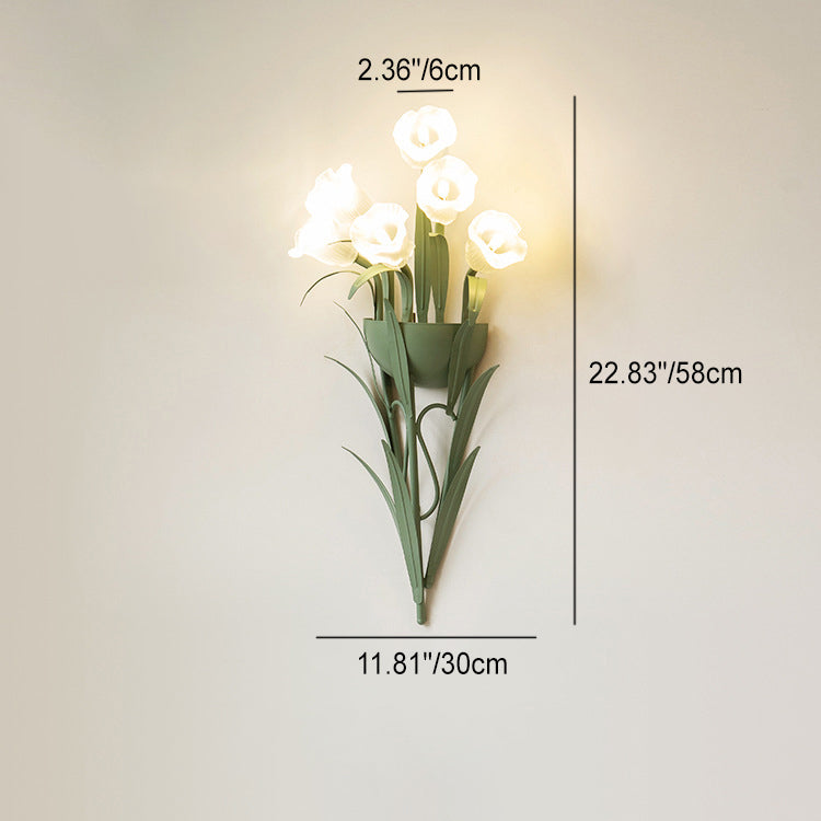 BlossomBeam | Elegante Bloem Wandlamp - Ijzer & Glas, Modern Bloemmotief voor Woonkamer & Slaapkamer