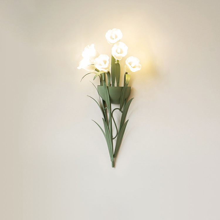 BlossomBeam | Elegante Bloem Wandlamp - Ijzer & Glas, Modern Bloemmotief voor Woonkamer & Slaapkamer