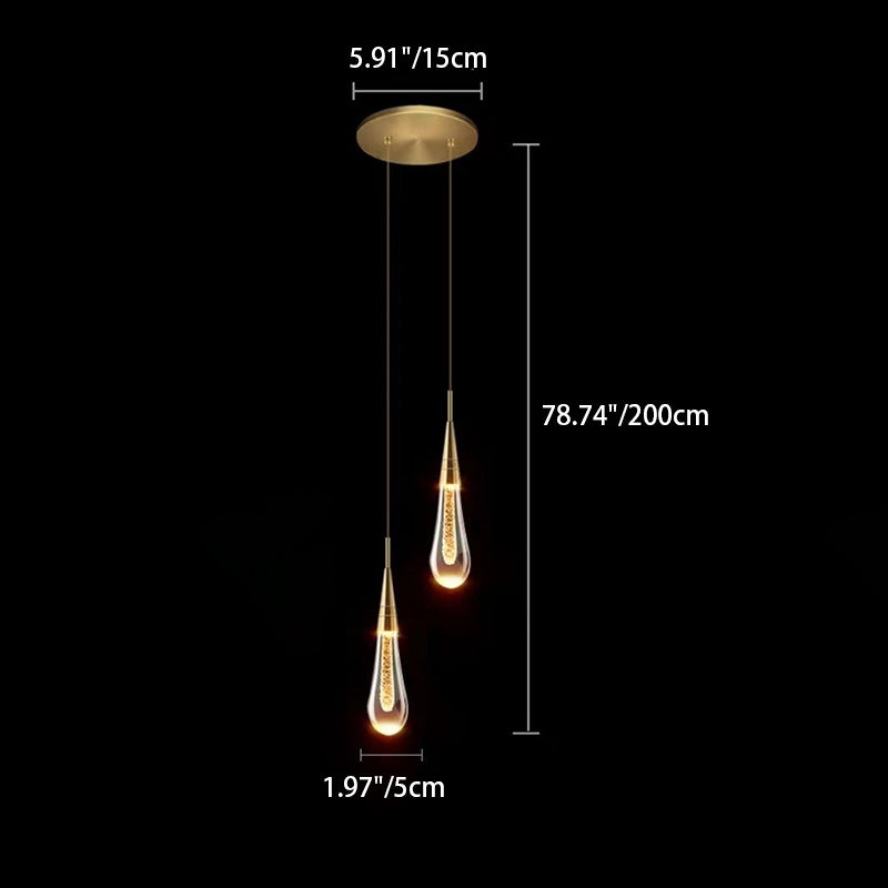 GlimmerDrop | Kristallen LED-kroonluchter, modern waterdruppelontwerp voor woonkamer en slaapkamer