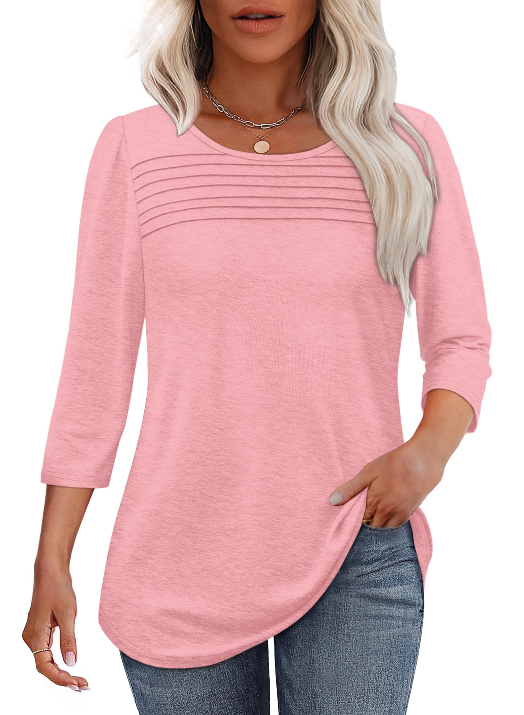 Nemi | Stijlvolle plooibluis voor dames – Elegante casual blouse met lange mouwen