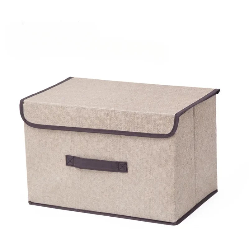 FoldaBox | Opvouwbare opbergbox met deksel – inklapbare stoffen opbergmand, kledingkast organizer