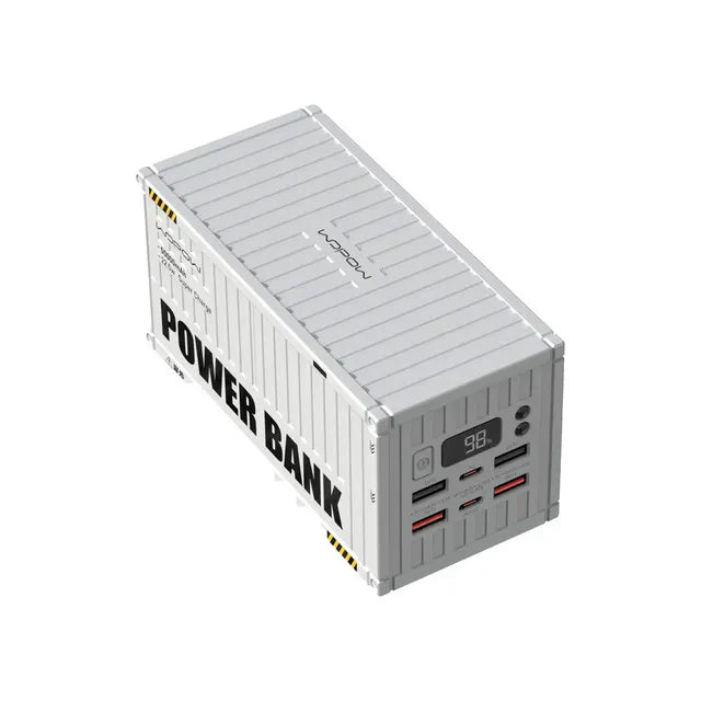 PowerVault | Powerbank in container-stijl – Draagbare USB-oplader met hoge capaciteit en snellaadfunctie
