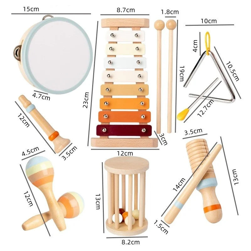 TinyTunes | Montessori houten muziekset voor kleuters - gestemde xylofoon, maracas en vroege leerinstrumenten