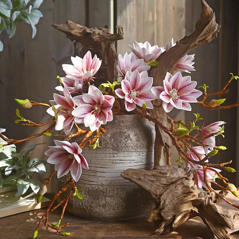 FloraLuxe | Kunstmatige Magnolia bloemen - Realistische Faux bloemdecoratie